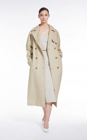 Abrigos Max Mara Cashmere, Alpaca And Camel Trench Marrom | MMR593844