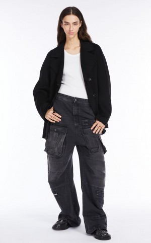 Abrigos Max Mara Cashmere-blend Robe-style Jacket Negros | MMR593839