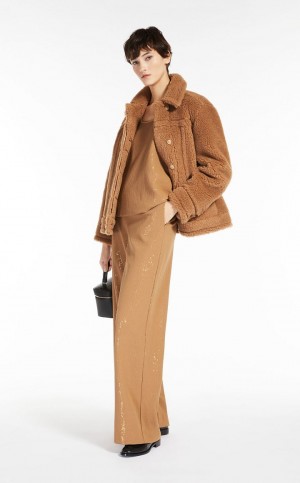 Abrigos Max Mara Corta Jacket In Teddy Fabric Marrom | MMR593858