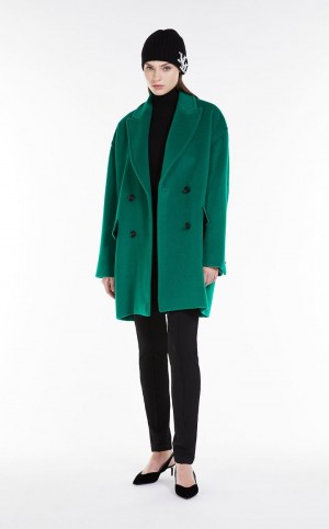 Abrigos Max Mara Lana And Cashmere Oversized Jacket Verdes | MMR593865
