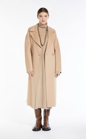 Abrigos Max Mara Lana Belted Naranjas | MMR593857