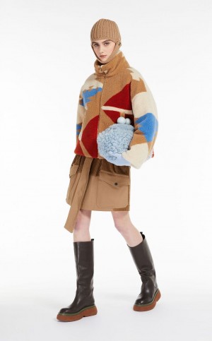 Abrigos Max Mara Lana Jersey Down Jacket Marrom | MMR593840