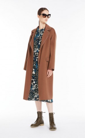 Abrigos Max Mara Lana Robe Marrom | MMR593835
