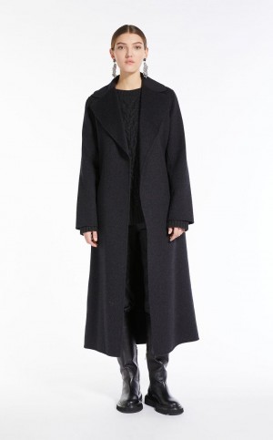Abrigos Max Mara Lana Robe-style Grises Oscuro | MMR593906
