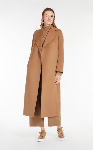 Abrigos Max Mara Lana Robe-style Marrom | MMR593902