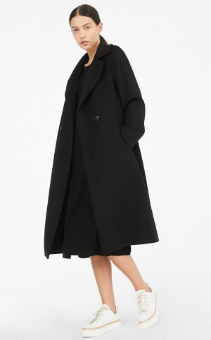 Abrigos Max Mara Lana Robe-style Negros | MMR593910