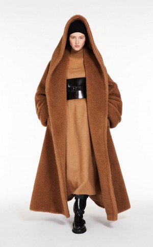 Abrigos Max Mara Oversized Teddy Wrap Marrom | MMR593828