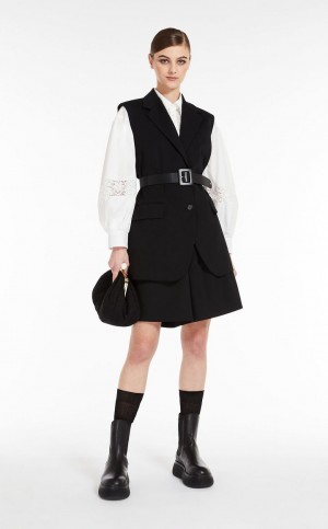 Blazers Max Mara Belted Jersey Waistcoat Negros | MMR594097