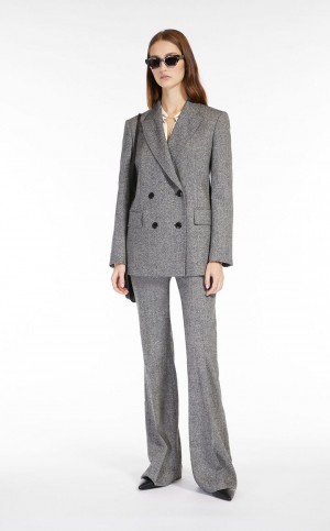 Blazers Max Mara Double-breasted Lana Negros | MMR594088