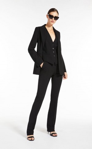 Blazers Max Mara Jersey V-neck Gilet Negros | MMR594101