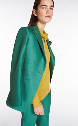 Blazers Max Mara Lana And Silk Double-fabric Verdes | MMR594029