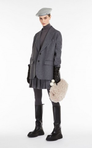 Blazers Max Mara Lana Flannel Grises | MMR594055