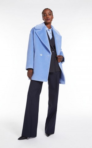 Blazers Max Mara Pinstripe Lana-blend Azul Marino | MMR594062