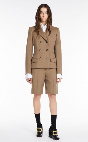 Blazers Max Mara Slim-fit Double-breasted Beige | MMR594064