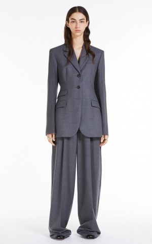 Blazers Max Mara Slim-fit Tailored Grises | MMR594033