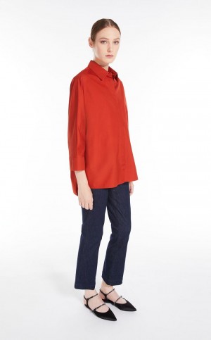 Blusa Max Mara Algodon Poplin Naranjas | MMR593566