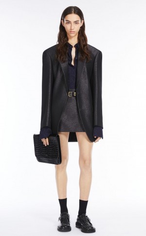 Blusa Max Mara Lurex Jersey Azul Marino | MMR593615