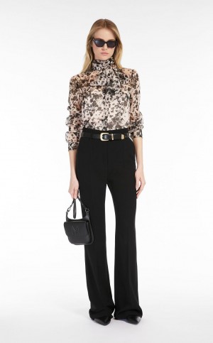 Blusa Max Mara Printed Silk Foulard Rosas Claro | MMR593549