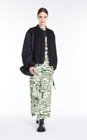 Blusa Max Mara Printed Silk Verdes | MMR593592