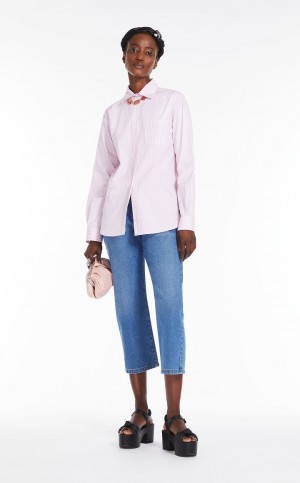 Blusa Max Mara Shirt In Algodon Poplin Rosas | MMR593565