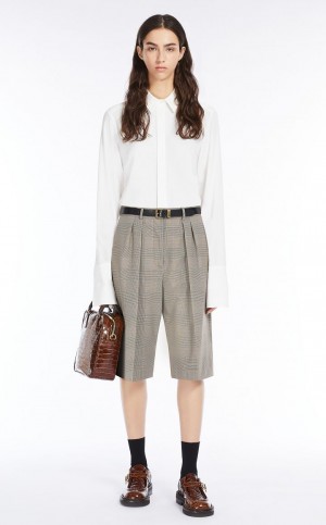 Blusa Max Mara Silk-blend Blancos | MMR593559