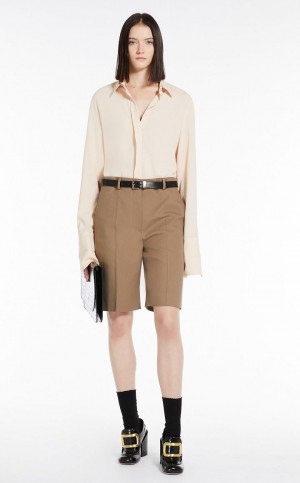 Blusa Max Mara Silk-blend Rosas Claro | MMR593560