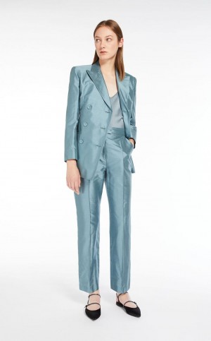 Blusa Max Mara Viscose Crepon Azules Claro | MMR593555