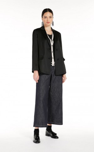 Blusa Max Mara Viscose-blend Satin Negros | MMR593586