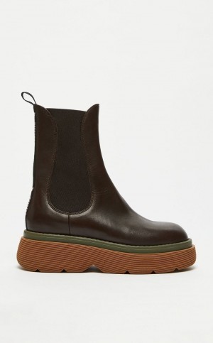 Botines Max Mara Cuero Marrom Oscuro | MMR594191