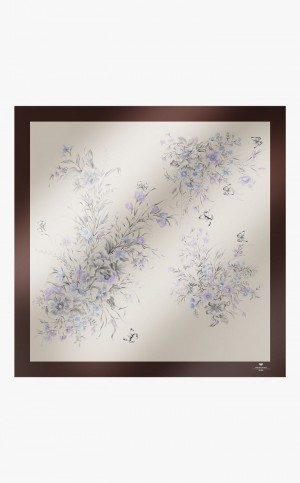Bufandas Max Mara In Printed Silk Twill Marrom | MMR594276
