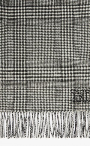 Bufandas Max Mara Jacquard Baby Alpaca Stole With Embroidery Negros | MMR594286