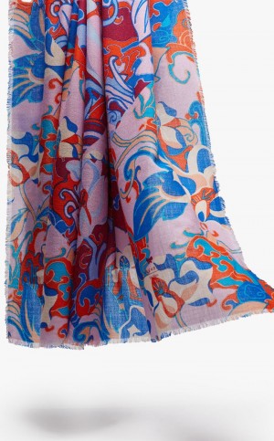 Bufandas Max Mara Printed Lana Shawl Rosas | MMR594277