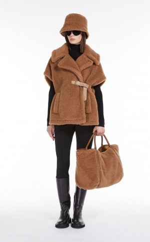 Capses Max Mara Teddy Fabric Gilete Marrom | MMR593960