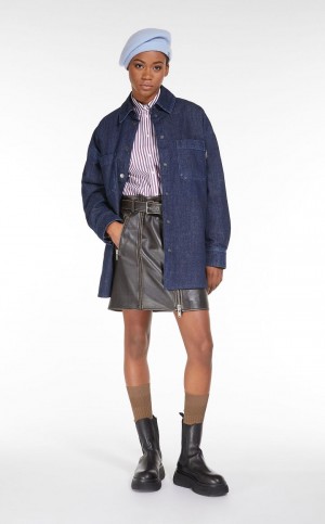 Chamarras Max Mara Acolchado Denim Azul Marino | MMR594037