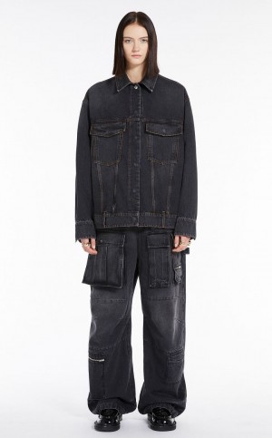 Chamarras Max Mara Oversized Denim Negros | MMR594036