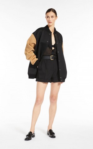 Chamarras Max Mara Technical Jersey Bomber Negros | MMR594089