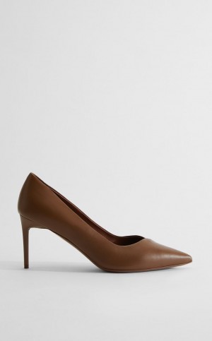 Décolleté Max Mara Nappa Cuero Court Marrom | MMR594205