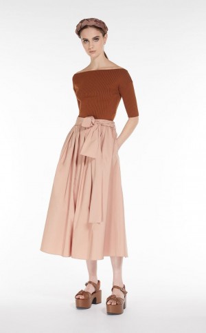 Falda Max Mara Full In Taffeta Coral | MMR593727