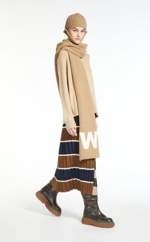 Falda Max Mara Lana Yarn Beige | MMR593690