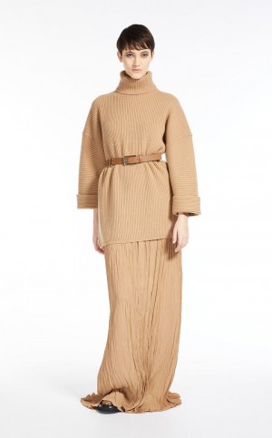 Falda Max Mara Long Crepon Marrom | MMR593693