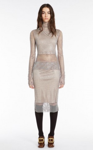 Falda Max Mara Mesh With Rhinestones Albaricoque | MMR593707
