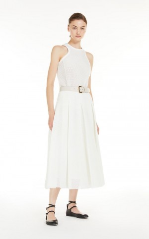 Falda Max Mara Midi In Mesh Effect Jersey Plateadas | MMR593713