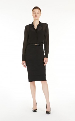 Falda Max Mara Midi In Stretch Jersey Negros | MMR593709