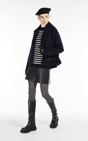 Falda Max Mara Nappa Cuero Mini Negros | MMR593688