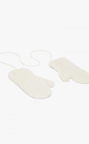 Guantes Max Mara Mittens In Teddy Fabric Blancos | MMR594229