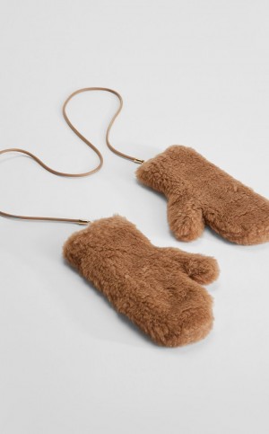 Guantes Max Mara Mittens In Teddy Fabric Marrom | MMR594236