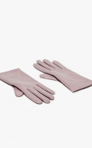 Guantes Max Mara Nappa Cuero Morados | MMR594232