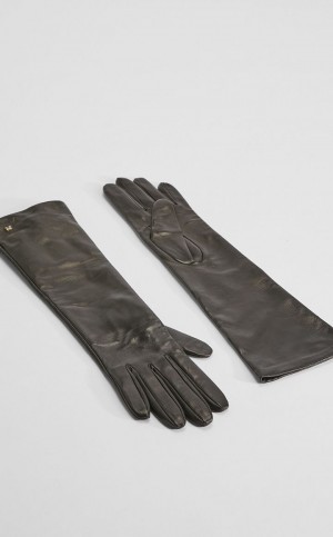 Guantes Max Mara Nappa Cuero Negros | MMR594239