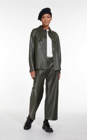 Leather Max Mara Jackets Azules | MMR594015