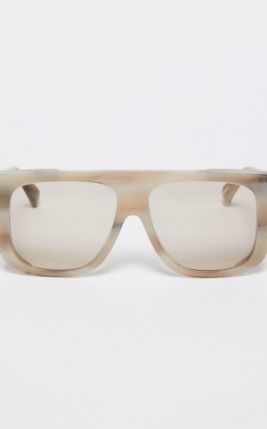 Lentes de Sol Max Mara Oversized Mask Grises Claro | MMR594305